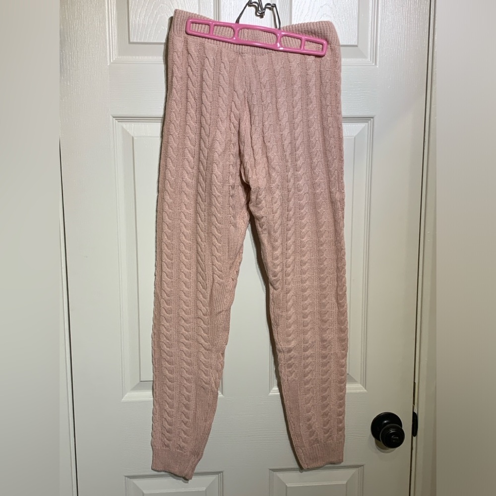 Fashion Nova cable knit sweater set, Coord, pink, size small
